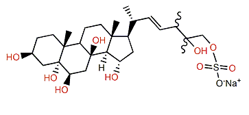 (22E,24xi,25xi)-24-Methylcholest-22-en-3b,5a,6b,8b,15a,25,26-heptol 26-sulfate